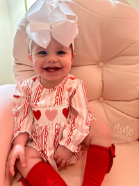 Girls Smocked Hearts Knit bubble