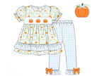 PRE ORDER Girls Smocked Blooming Pumpkins Ruffle Legging Set | ETA to LBS: SEPTEMBER
