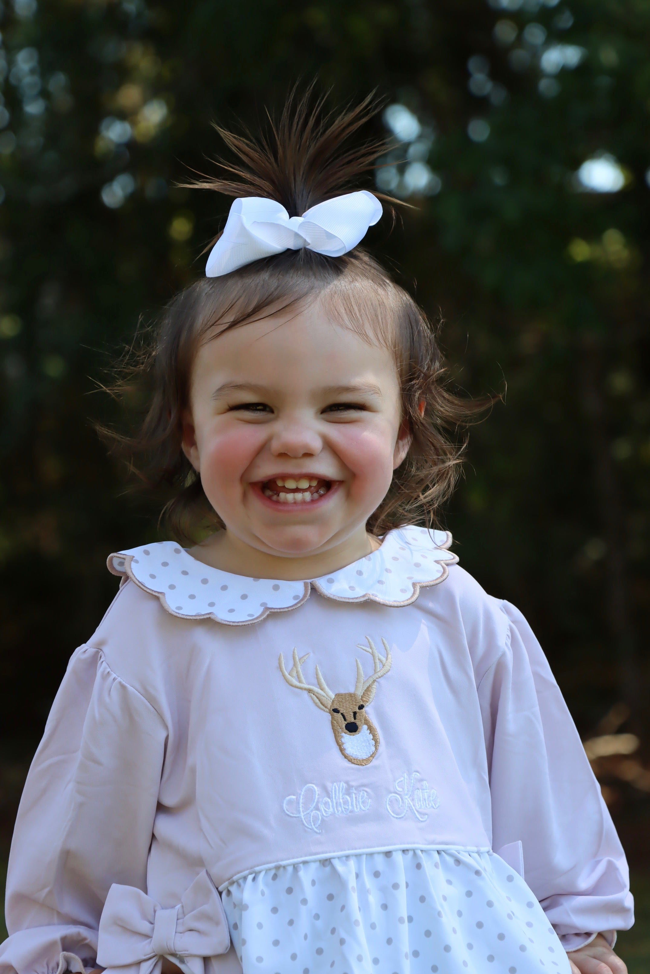 Girls Embroidered Hunting Deer Bubble