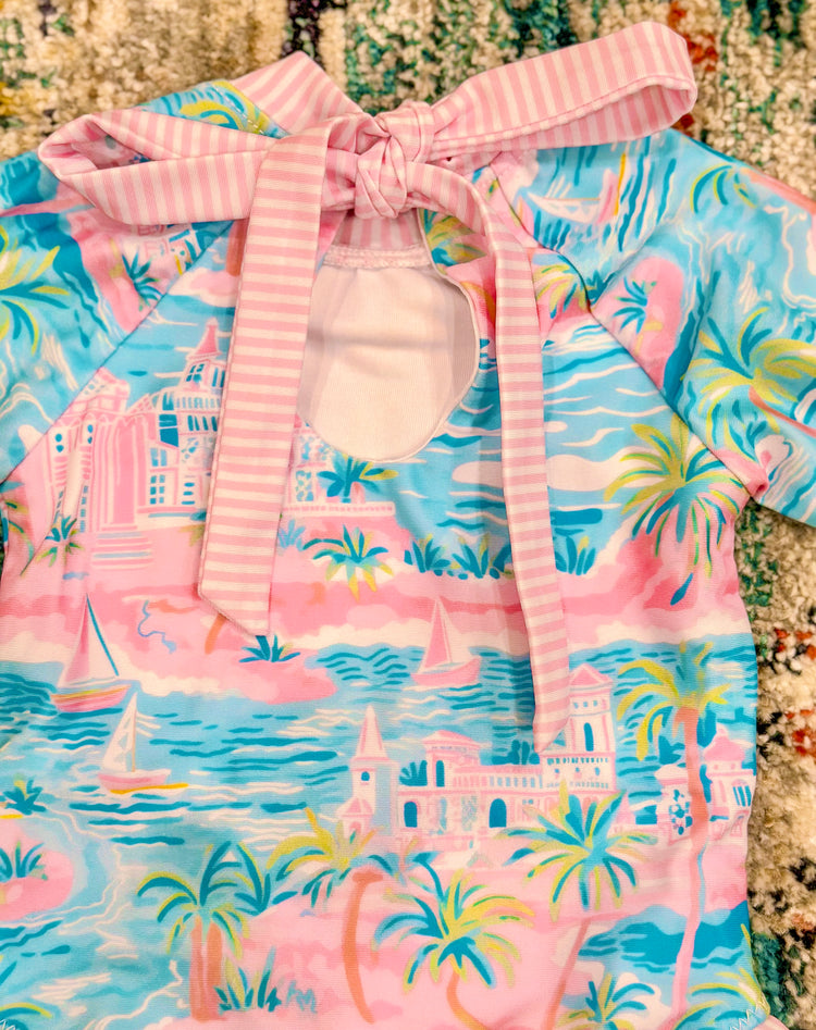 Girls Beachside Resort Rashguard Swimsuit