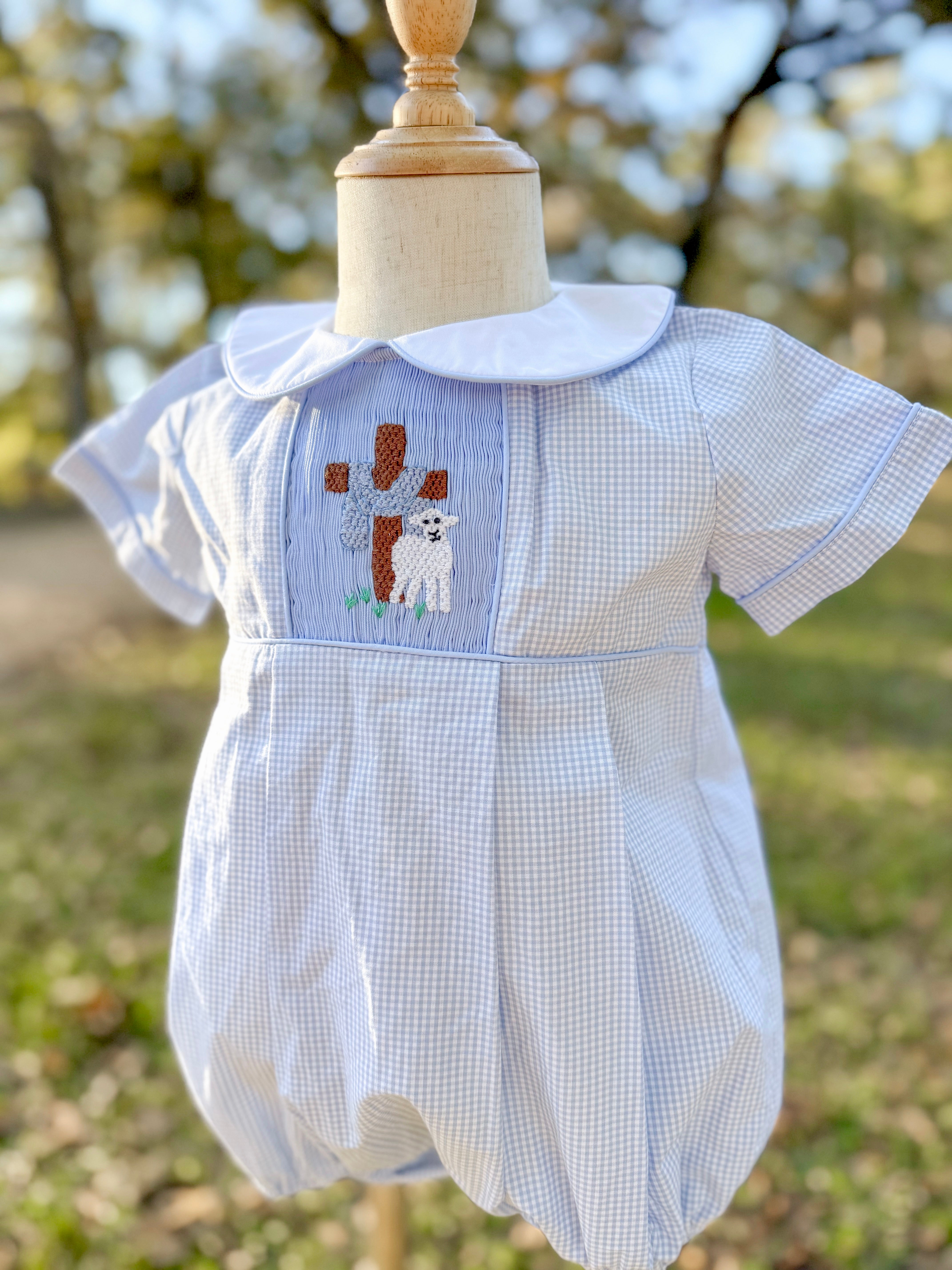 PRE ORDER Boys Worthy is the Lamb Smocked Bubble | ETA to LBS: LATE FEBRUARY