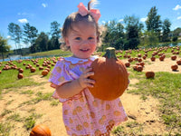 Girls Gingham Pumpkins Bloomer Set