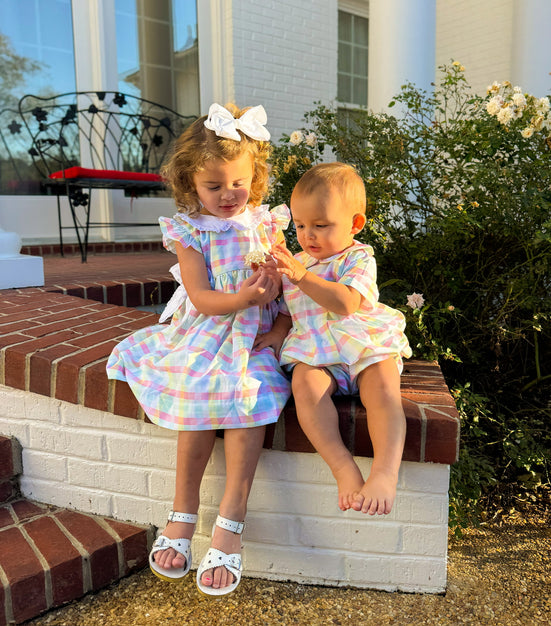 PRE ORDER Girls Spring Easter Plaid Bloomer Set | ETA to LBS: LATE FEBRUARY