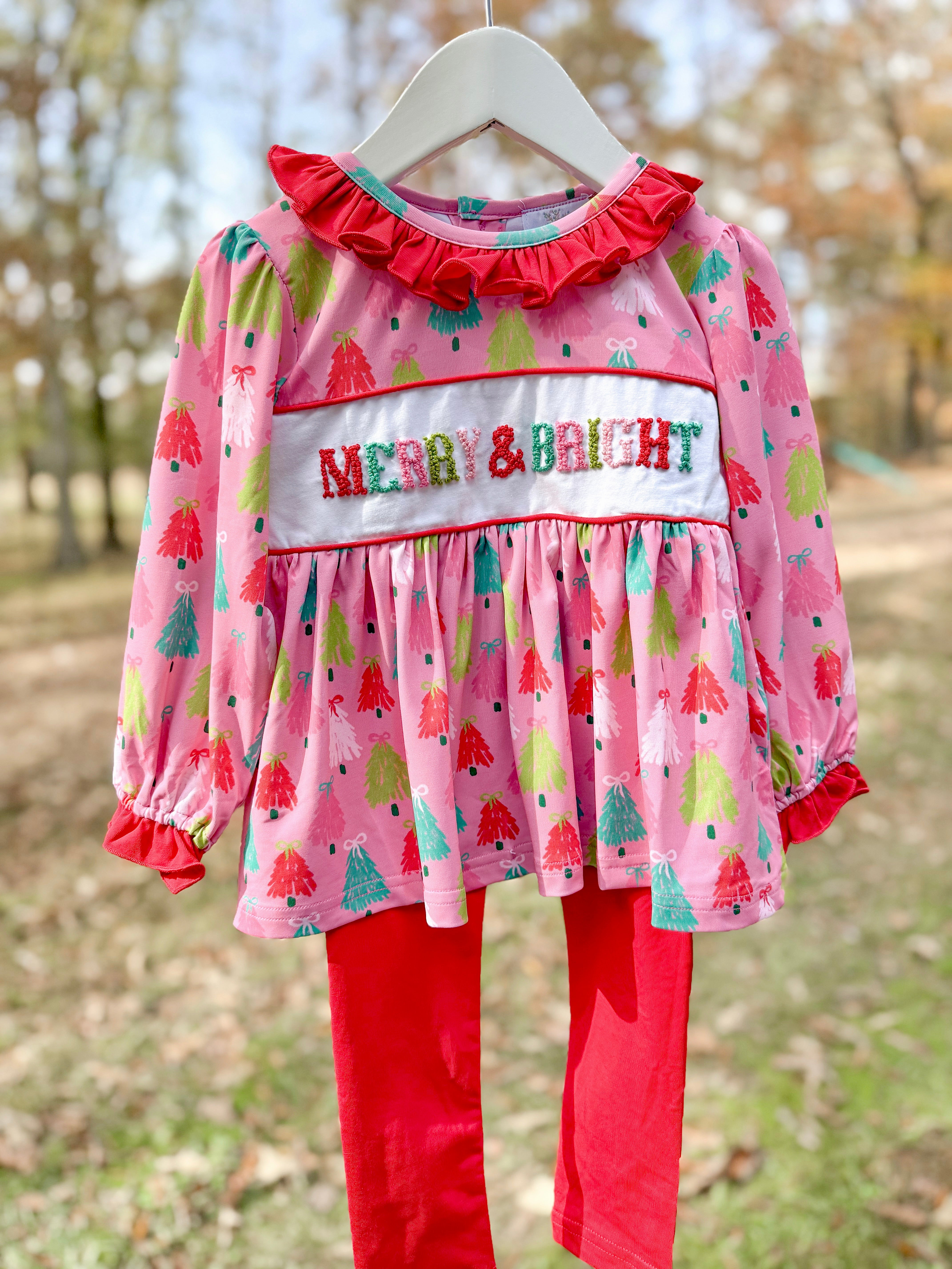 Girls Merry & Bright French Knot Legging Set