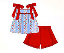 PRE ORDER Girls Patriotic Floral Short Set ETA: MAY