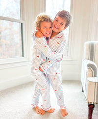 Boys Embroidered Santa Knit Lounge Set