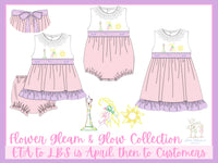 Girls Embroidered Flower Gleam and Glow Bubble
