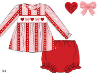 PRE ORDER Girls Smocked & Beaded Valentine Cutie Bloomer Set | ETA to LBS: DECEMBER