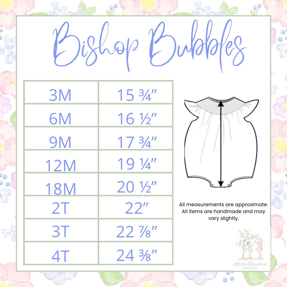 PRE ORDER Girls Tea Party Bishop Smocked Bubble | ETA to LBS: LATE March
