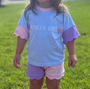 Girls French Knot “Mama’s Girl” Bows Color Block Short Set