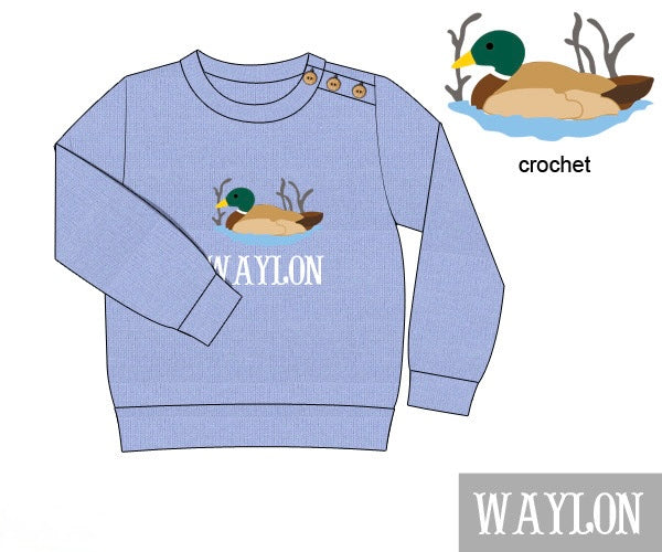 PRE ORDER Boys Crocheted Mallard Sweater | ETA to LBS: DECEMBER