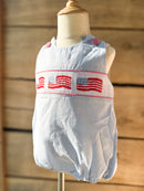 Boys Smocked Stand for the Flag Bubble