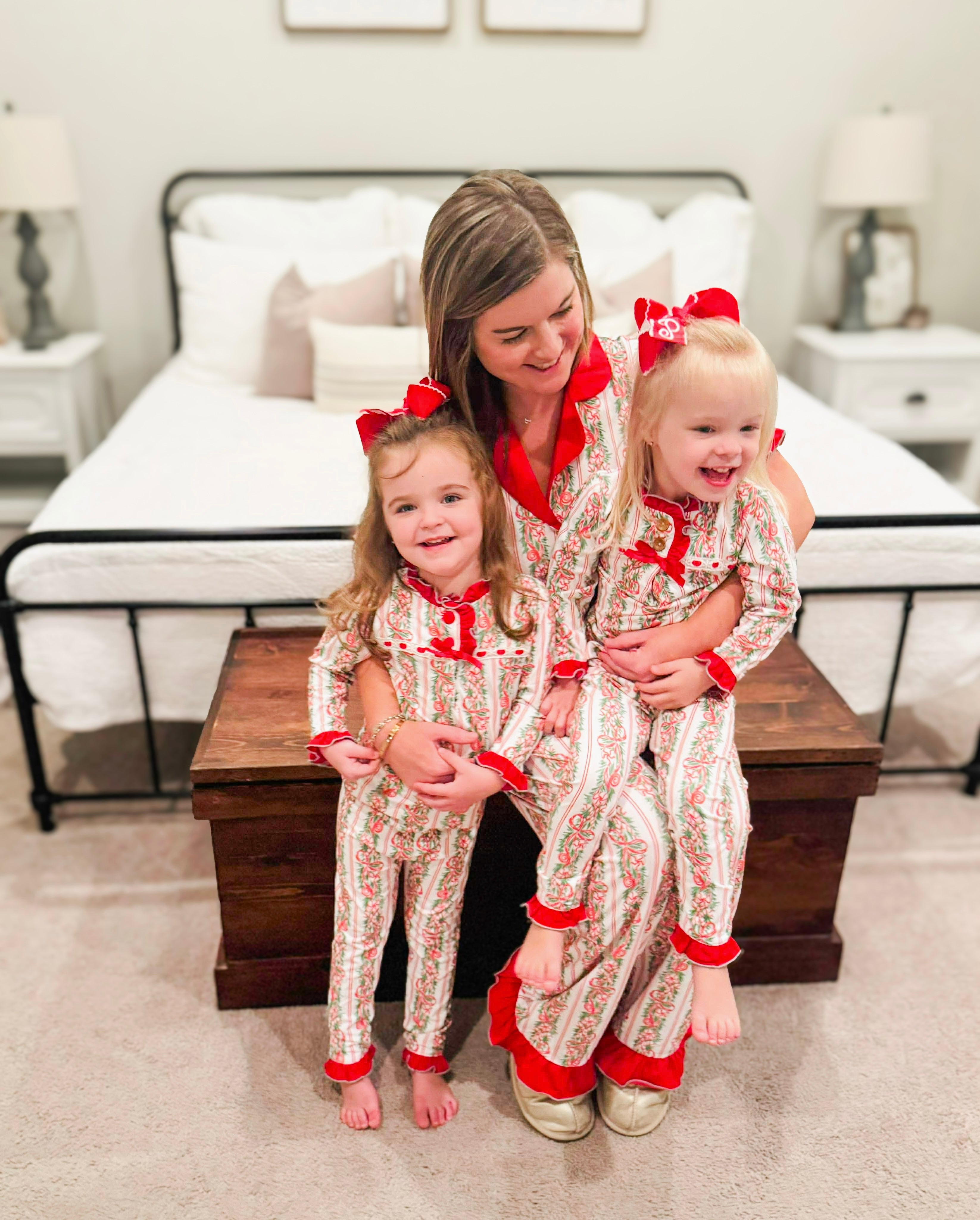 Girls Candy Cane Vines Knit Lounge Set