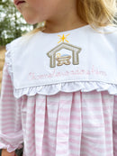 Girls Oh Come Let Us Adore Him Knit Bloomer Set RTS