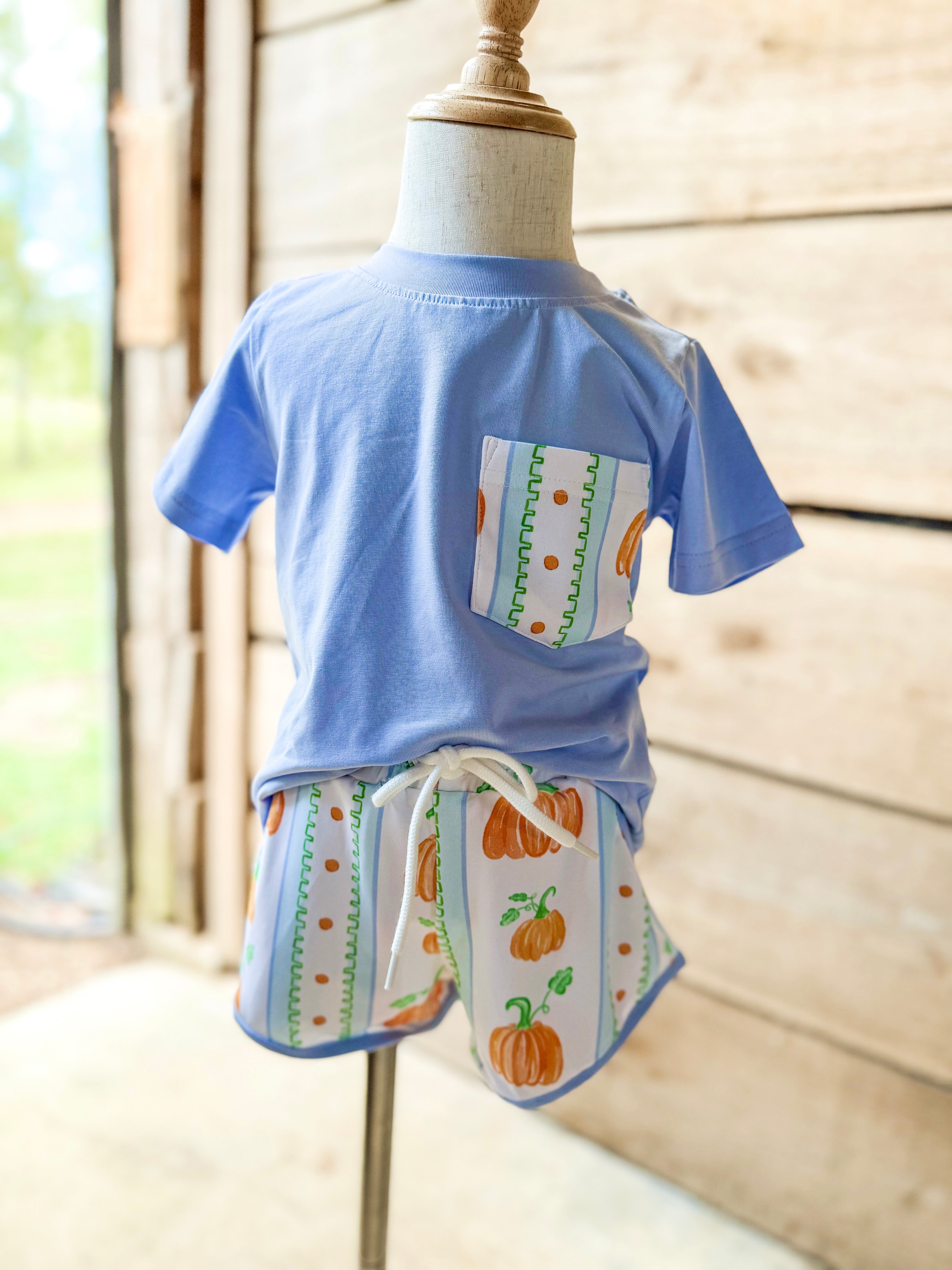 Boys Meet Me At the Pumpkin Patch Short Set