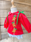 Girls 3D Gingerbread Lane Ruffle Pants Set