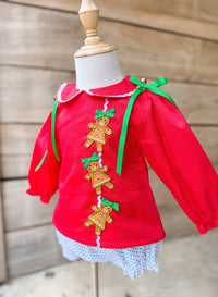 Girls 3D Gingerbread Lane Ruffle Pants Set