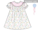 Girls Smocked “Birthday Girl” Beary Sweet Birthday Bloomer Set & Dress
