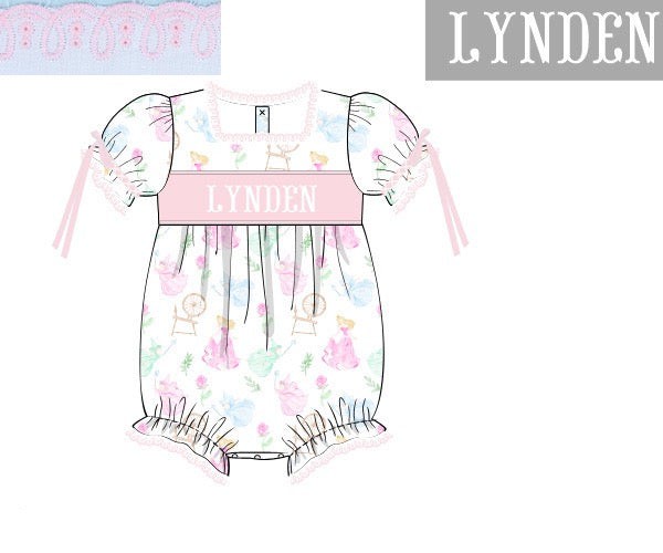 Girls “Once Upon a Time” Smocked Enchanted Slumber Bubble