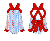 PRE ORDER Girls Patriotic Floral Sunsuit ETA: MAY