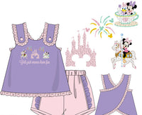 Girls French Knot Girls Just Wanna Have Fun Short Set