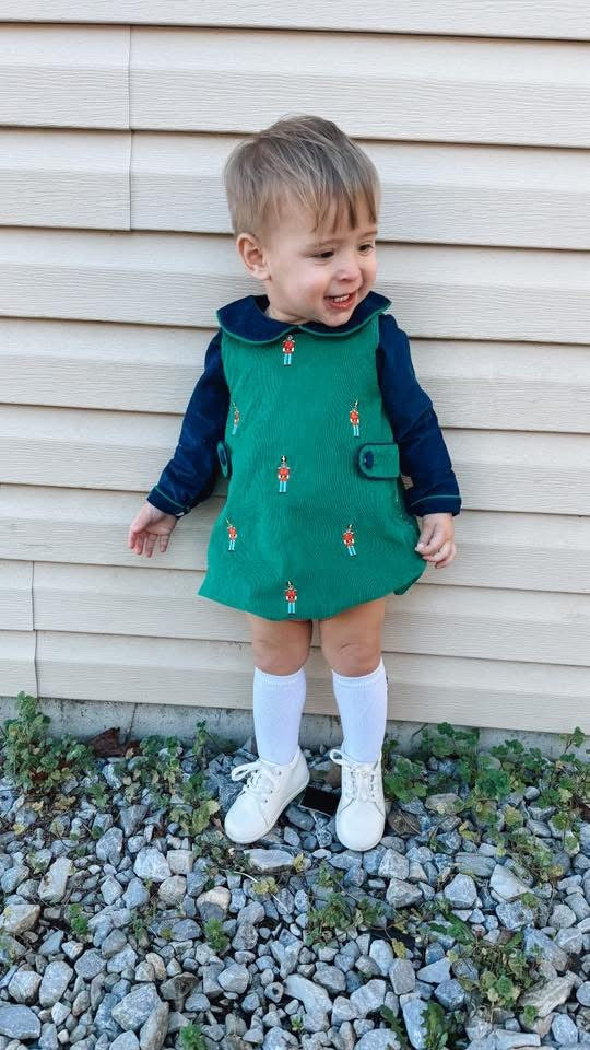 PRE ORDER Boys Embroidered Preppy Toy Soldiers Corduroy Bubble | ETA to LBS: October