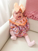 Girls Floral Smocked Turkeys Bubble