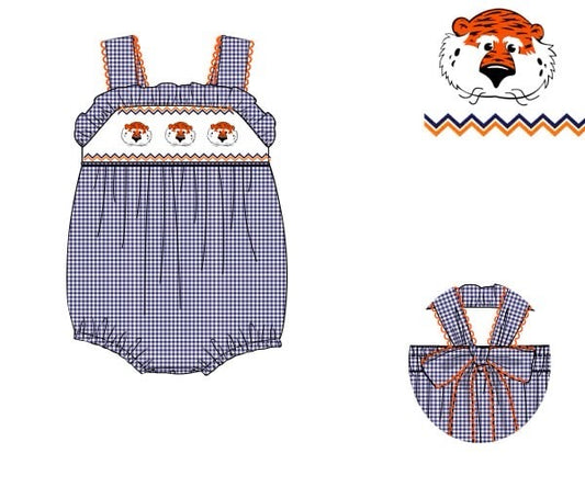 Girls Smocked Auburn Bubble