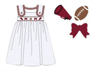 Girls Embroidered Swiss Dot Team Spirit Bloomer Set & Dress
