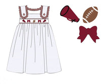 Girls Embroidered Swiss Dot Team Spirit Bloomer Set & Dress