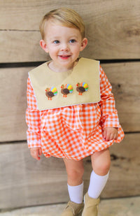 PRE ORDER Boys French Knot Little Turkeys Bubble | ETA to LBS: SEPTEMBER