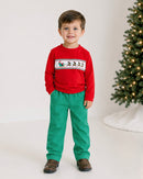 PRE ORDER Boys Smocked Here Comes Santa Claus Pant Set | ETA to LBS: OCTOBER