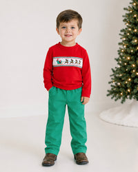 PRE ORDER Boys Smocked Here Comes Santa Claus Pant Set | ETA to LBS: OCTOBER