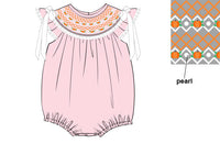 PRE ORDER Girls Heirloom Smocked Pumpkins Bubble | ETA to LBS: SEPTEMBER