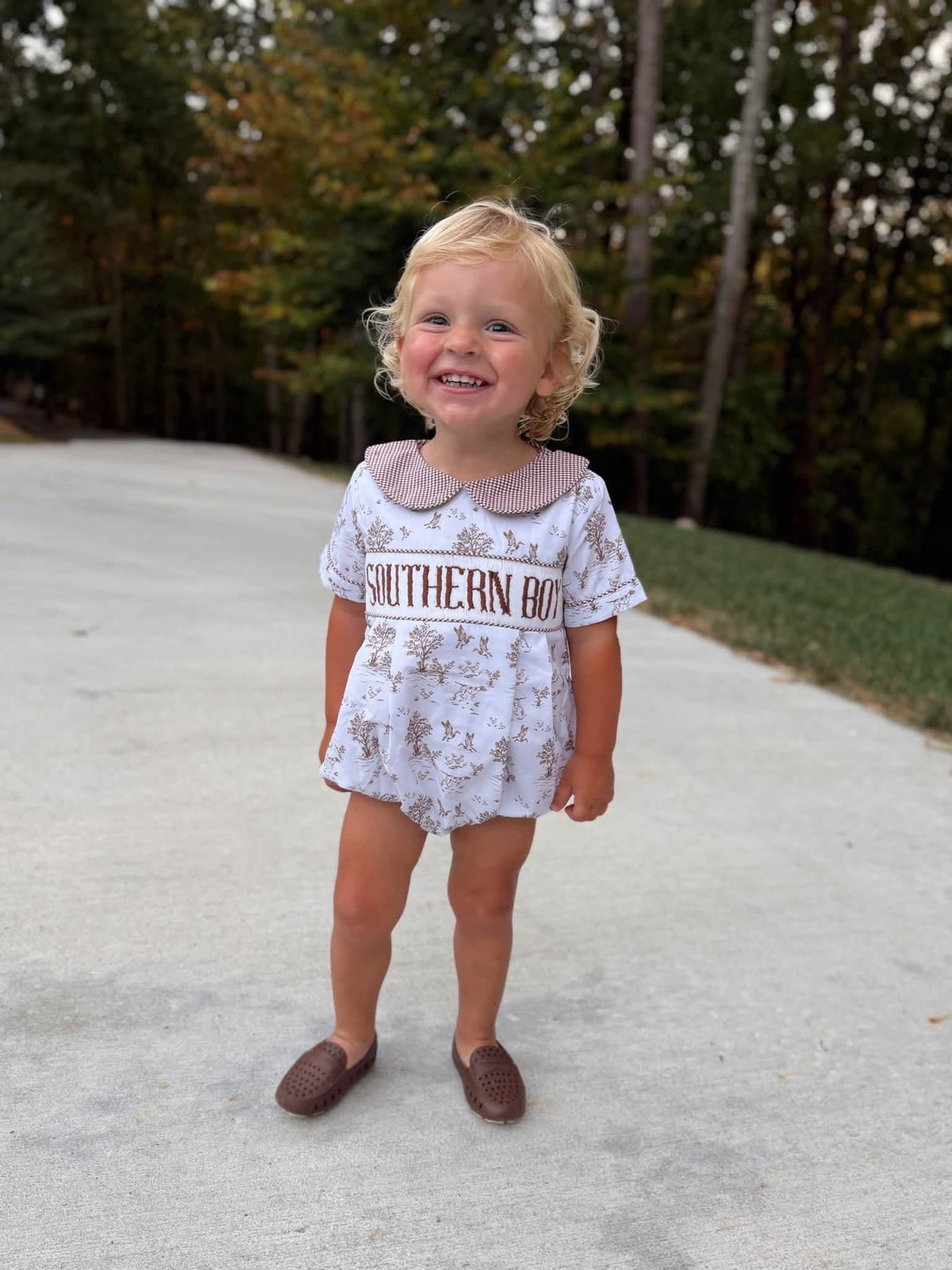 Boys “Southern Boy” Smock Marshland Friends Bubble
