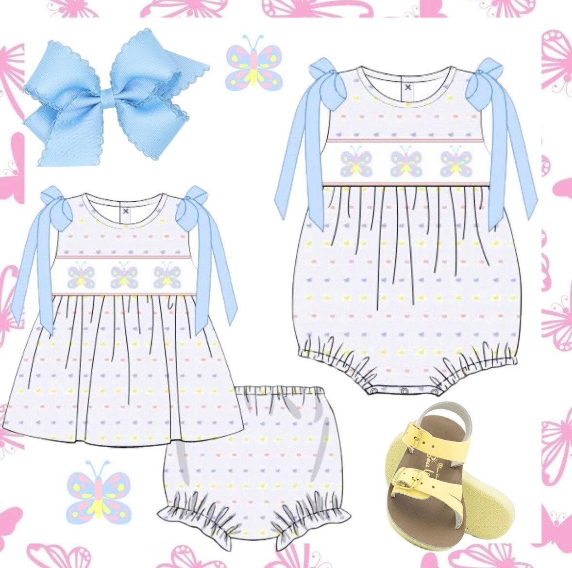 PRE ORDER Girls Smocked Butterfly’s Bubble ETA: MAY