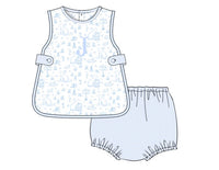 PRE ORDER Boys Bunny Trail Toile Diaper Set | ETA to LBS: FEBRUARY