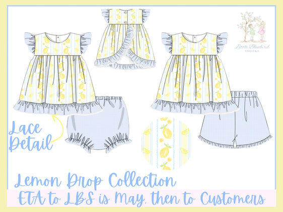 Girls Lemon Drop Ruffle Short Set