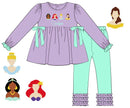 Girls French Knot Princesses Ruffle Leggings Set