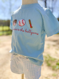 Boys Take me out to the Ballgame French Knot Short Set
