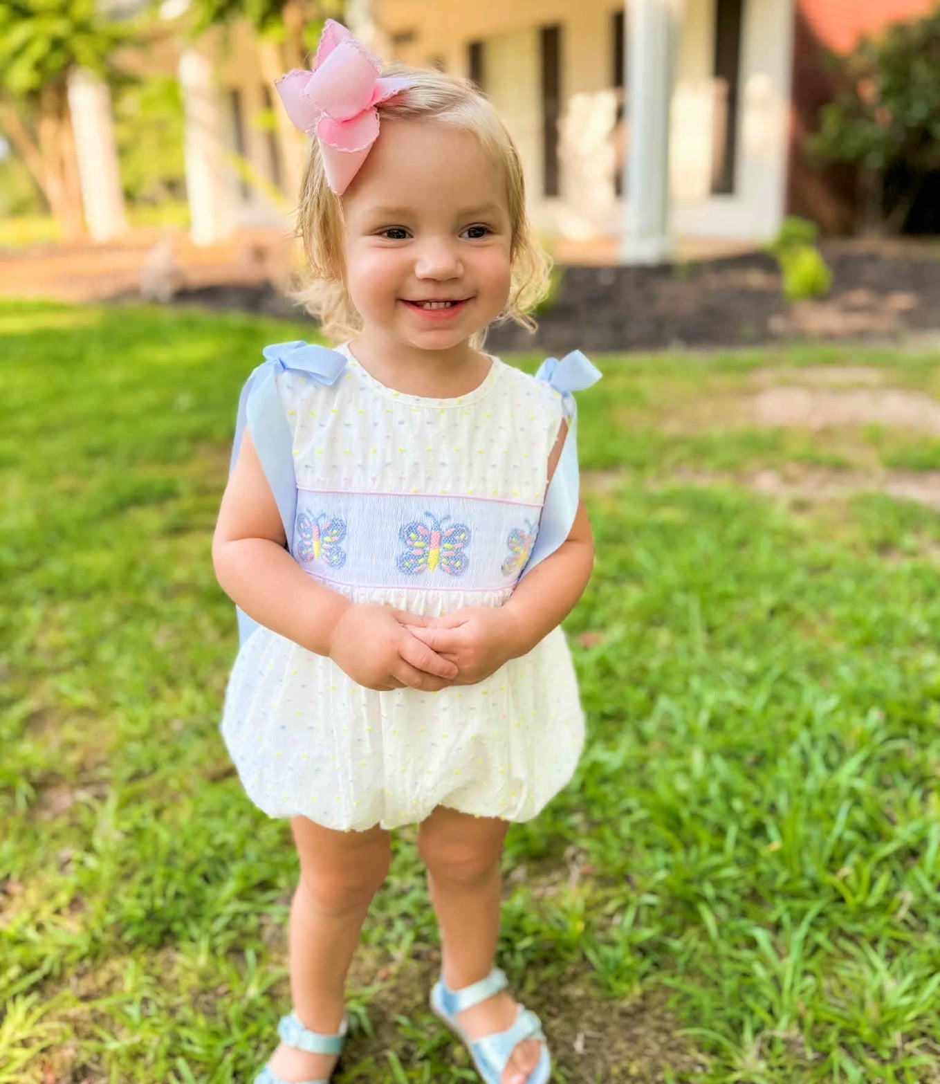 Girls Smocked Butterfly’s Bubble