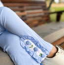 Girls Blue Floral Pullover Set