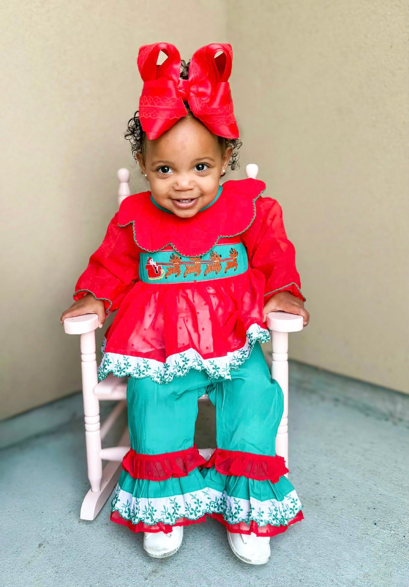 Girls And To All A Goodnight Ruffle Pants Set