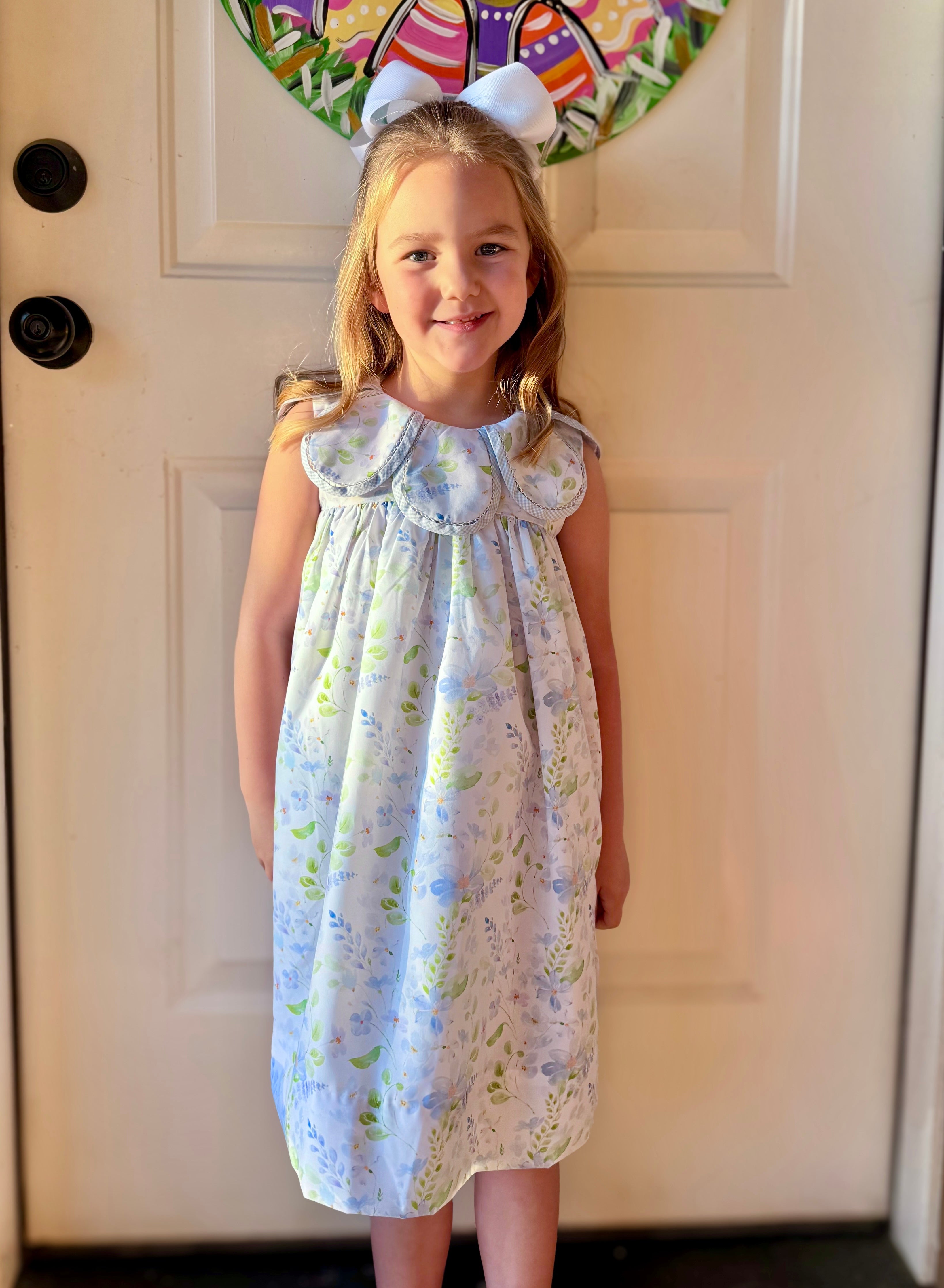 Girls Blue Meadow Petal Bloomer Set & Dress