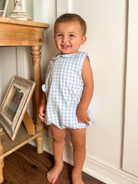 Boys Blue Gingham Bubble