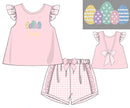 PRE ORDER Girls French Easter Eggs Ruffle Short Set | ETA to LBS: FEBRUARY