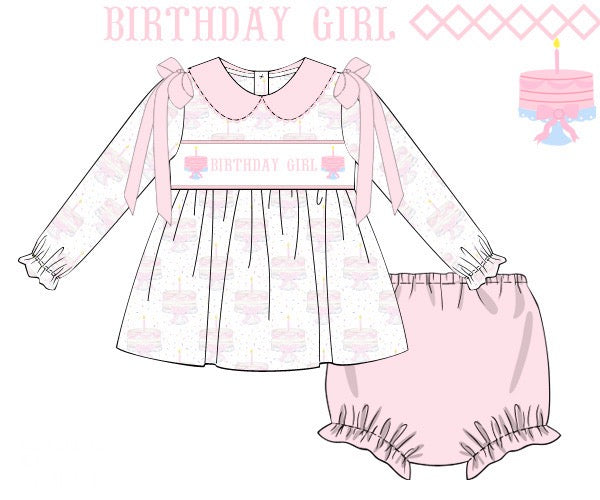 Girls Birthday Girl Bloomer Set