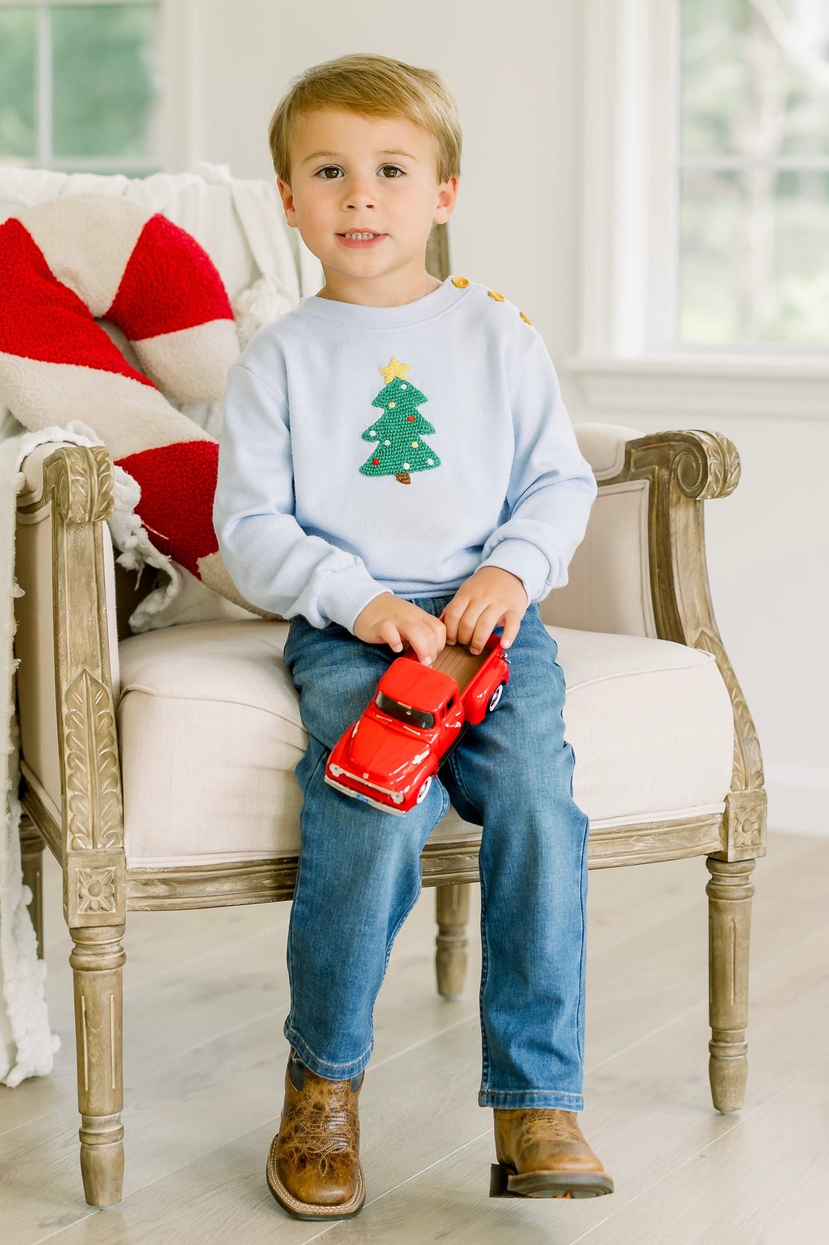 Boys Crotchet Christmas Tree Sweater Only