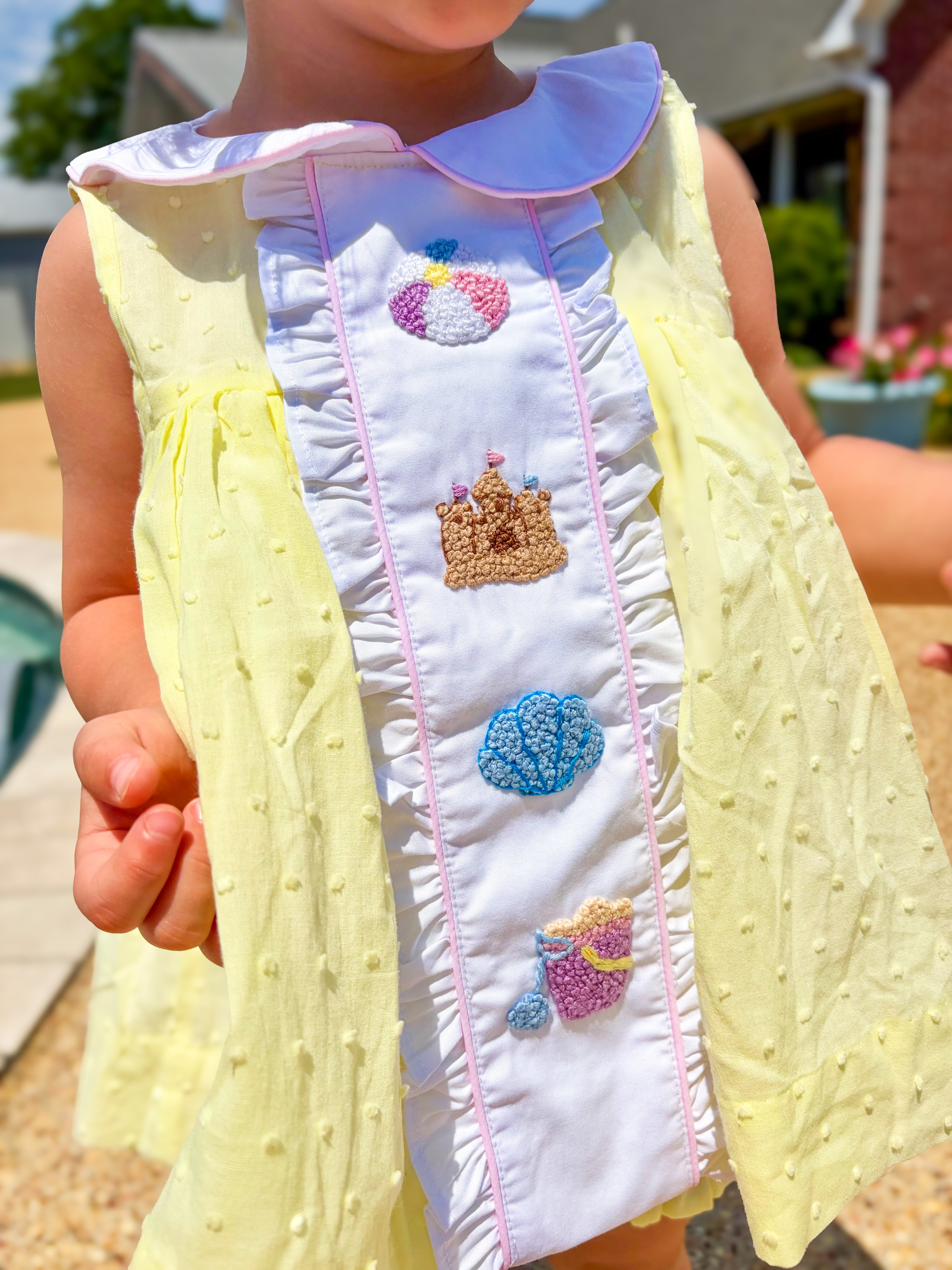 Girls French Knot Sandy Shores Bloomer Set & Dress