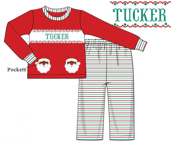 PRE ORDER Boys Custom Smock Dark Skin Santa Pocket Light Pant Set | ETA to LBS: OCTOBER